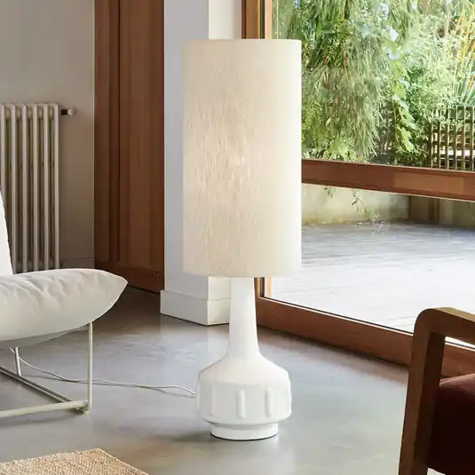 Bestseller MARKET SET Jimmy álló lámpa, fehér/bézs, magasság 121 cm