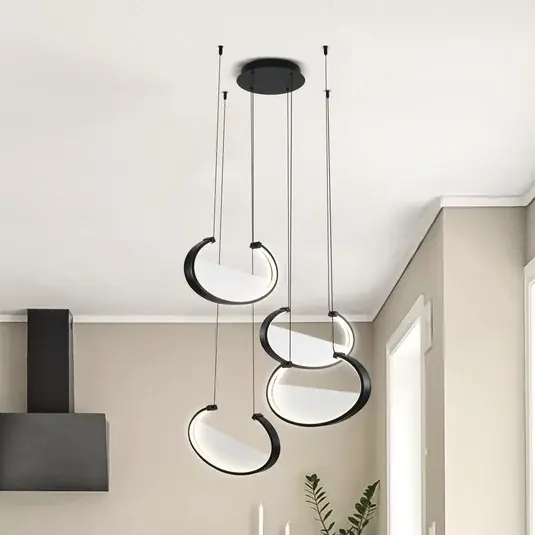 Legjobb ár LED lógó lámpa Adele, Ø 75 cm, fekete, fém, 4 izzós
