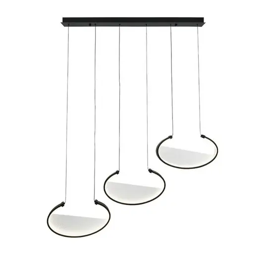 LED lógó lámpa Adele, hossz 117 cm, fekete, fém, 3 izzós. Alacsony ár