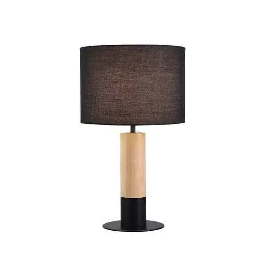 Vedd meg online Carroll asztali lámpa, világos fa/fekete, magasság 43 cm, szövet