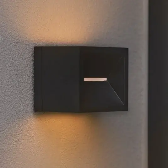 Rivo LED kültéri fali világítás, fekete, fém, IP54, felfelé/lefelé irányuló Árcsökkenés