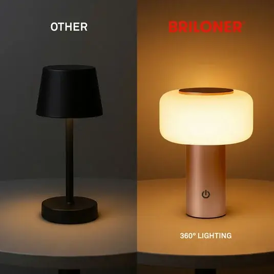 LED akkumulátoros asztali világítás Juna, barna, IP44, dimmelhető, 20 cm Legnépszerűbb