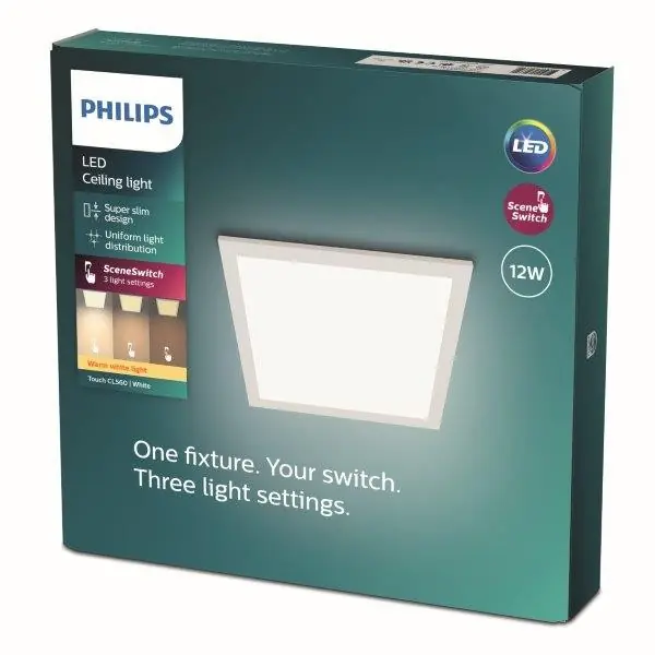 Szuper ajánlat Philips 8719514326620 LED mennyezeti panellámpa Super Slim 1x12W 1050lm 2700K - EyeComfort, fehér