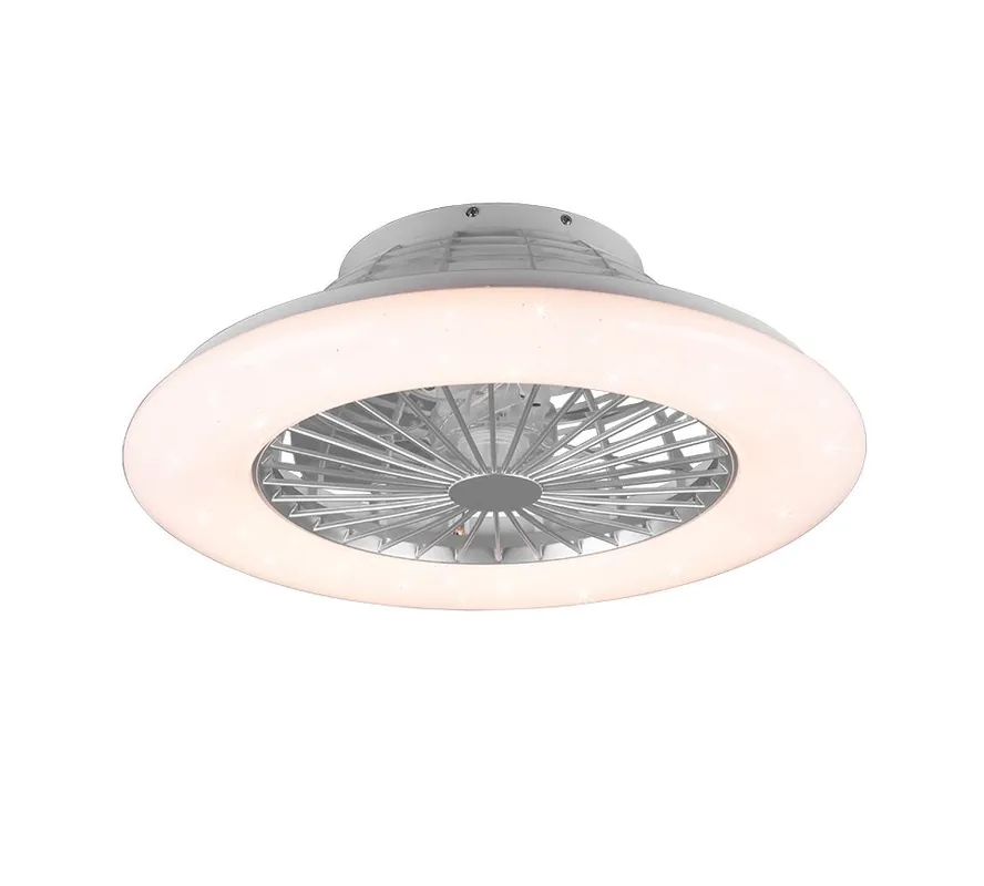 Trio R62522987 LED mennyezeti lámpa ventilátorral Stralsund 1x30W+9W 2200lm 3000 - 6500K RGB - külön kapcsolók, távirányító, szabályozható, 3 sebesség, időzítő, csillaghatás, éjszakai mód, fehér Népszerű