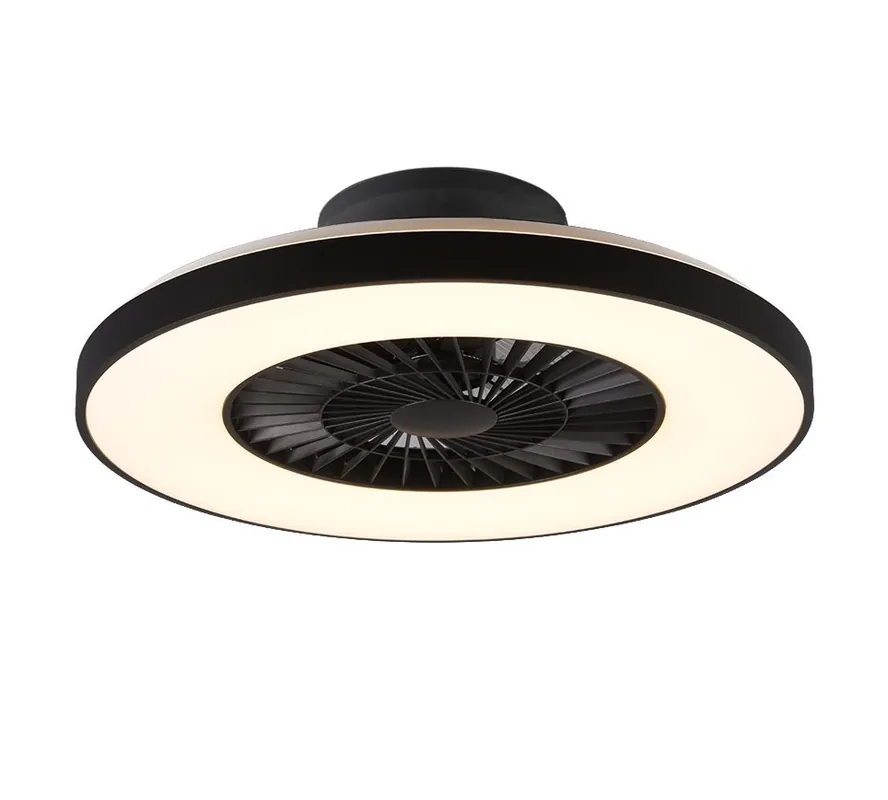 Szuper ajánlat Trio R62672132 LED mennyezeti lámpa ventilátorral Halmstad 1x40W 3000lm 3000 - 6500K - külön kapcsolók, távirányító, szabályozható, 3 sebesség, időzítő, éjszakai üzemmód, fekete