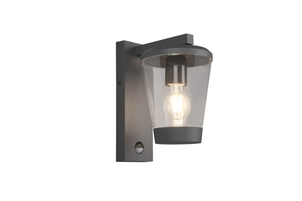 Korlátozott ajánlat Trio 211069142 kültéri fali lámpa mozgásérzékelővel Cavado 1x40W E27 IP44 - antracit