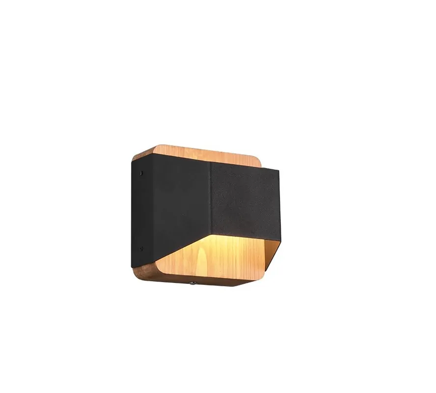 Gyors szállítás Trio 224810132 LED fali lámpa Arino 1x4,3W 400lm 3000K - 3 fázisú fényerő-szabályozás, fa, fekete