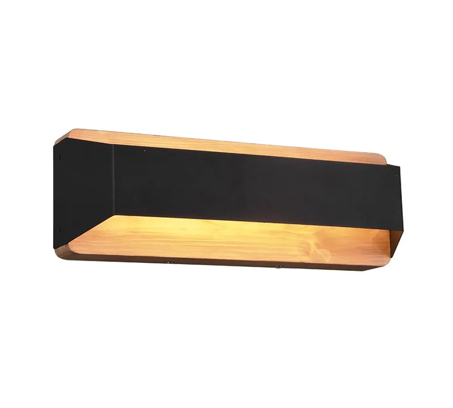 Trio 224819132 LED fali lámpa Arino 1x13,5W 1500lm 3000K - 3 fázisú fényerő-szabályozás, fa, fekete Outlet