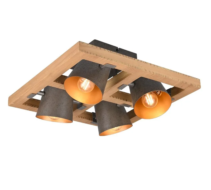 Ne maradj le Trio 601900467 mennyezetre szerelhető lámpa Bell 4x25W E14 - fa, antik nikkel