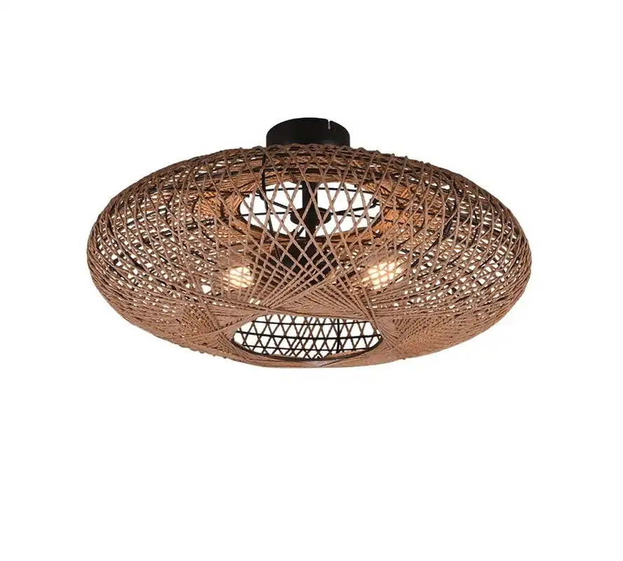 Trio 612300236 mennyezetre szerelhető lámpa Hedda 2x40W E27 - fekete, natúr Biztonságos vásárlás