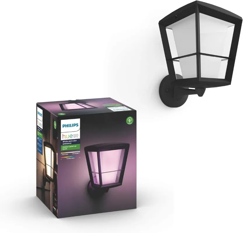 Szuper ajánlat Philips Hue 17439/30/P7 kültéri fali lámpa Econic 1x15W 2200-6500K IP44 RGB - White and Color Ambiance