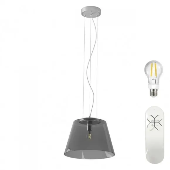 Immax Neo 07054L LED mennyezeti függőlámpa Cono 1x8W 806lm 2700K - távirányítás, ZigBee, szabályozható, füstüveg Bestseller