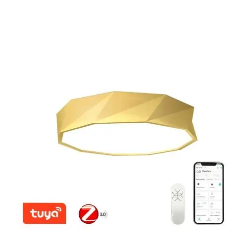 Immax NEO 07132-G60 LED mennyezeti lámpa Diamante 1x43W 3450lm 3000-6000K - ZigBee 3.0, szabályozható, távirányítás, arany Rendeld meg most