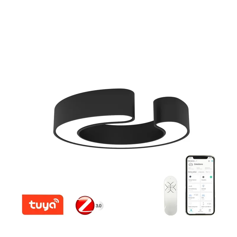 Immax NEO 07133L LED mennyezeti lámpa Céčko 1x43W 3150lm 2700-6500K - ZigBee 3.0, szabályozható, távirányítás, fekete Biztonságos fizetés