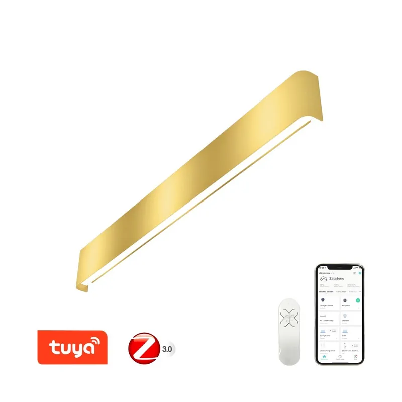 Immax NEO 07137-G fali lámpa Linea 1x40W 2160lm 2700-6500K – ZigBee 3.0, szabályozható, távirányítás, arany Akció