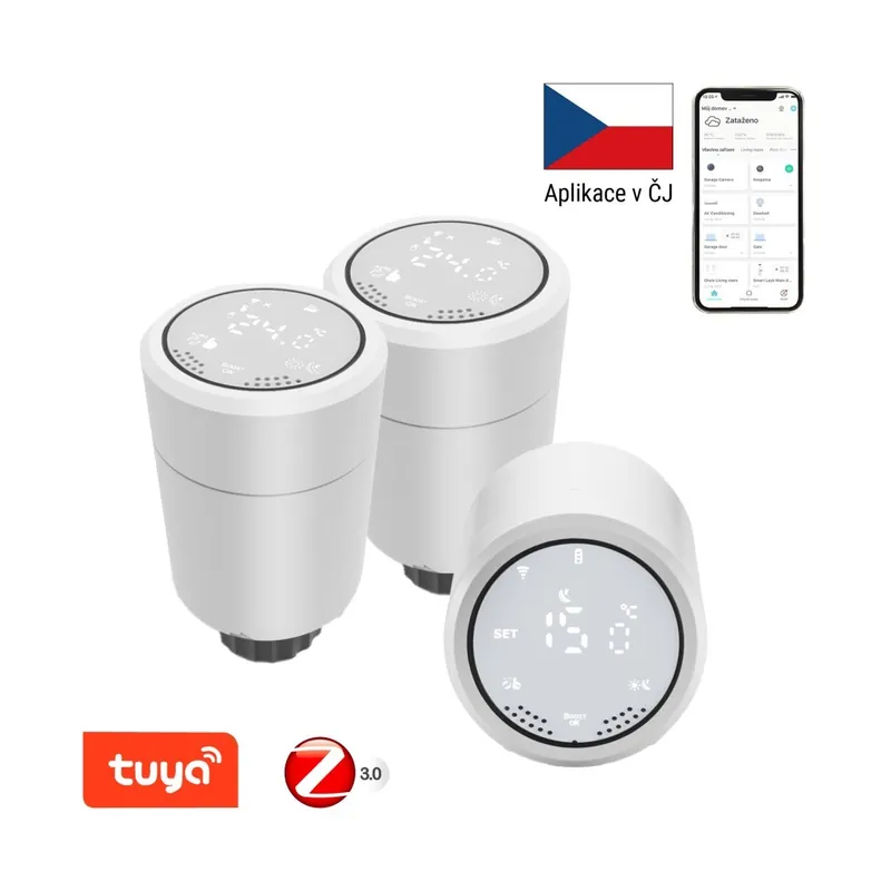 Immax NEO 07732A 3x termosztátfej készlet Smart 2xAA - ZigBee 3.0, fehér Olcsóbb