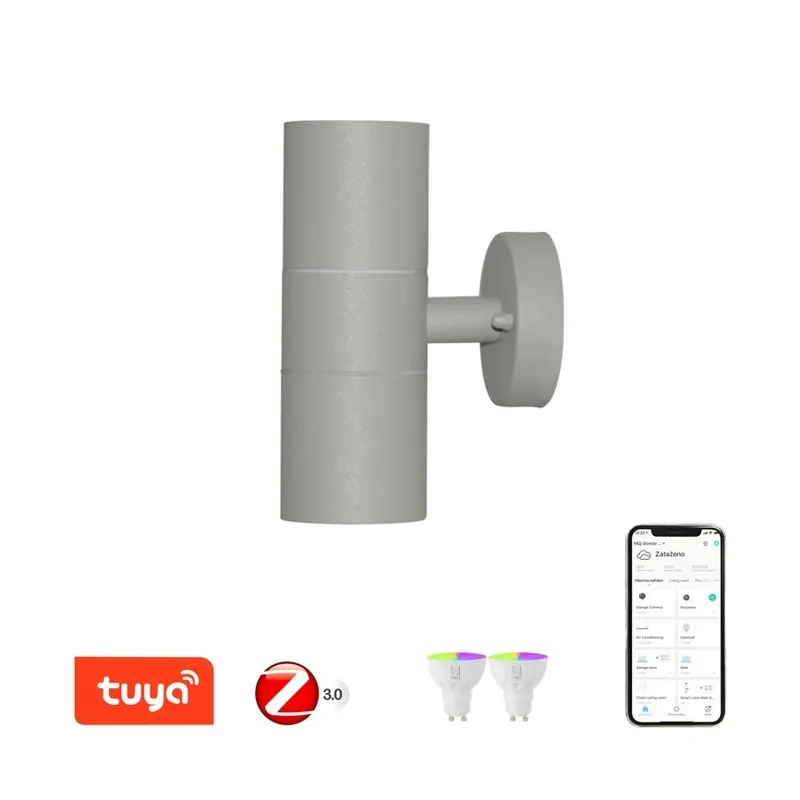 Immax NEO 07121B-2 kültéri fali lámpa Pared 2x5,5W GU10 700lm 2700-6500K RGB CCT IP65 - WiFi, szabályozható, fehér Exkluzív ajánlat