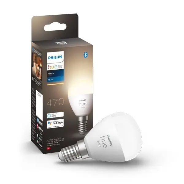 Szuper ajánlat Philips Hue 8719514356696 LED izzó 1x5,7W E14 470lm 2700K P45 - Bluetooth, White