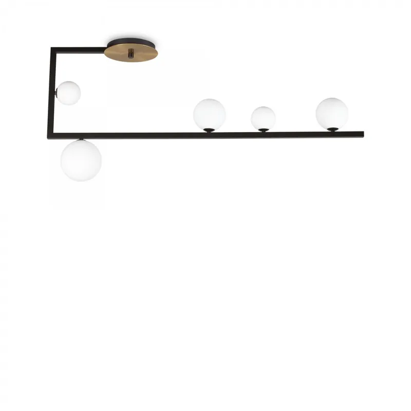 Ideal Lux 273631 süllyeszthető mennyezeti lámpa Birds pl5 5x15W G9 - sárgaréz, fekete, fehér Árcsökkenés