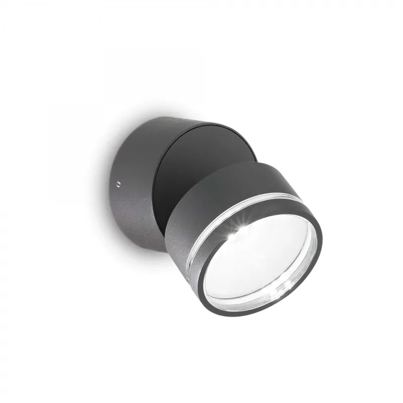 Ne maradj le Ideal Lux 285450 LED kültéri fali lámpa Omega Ap Round 1x7W 610lm 3000K IP54 - antracit