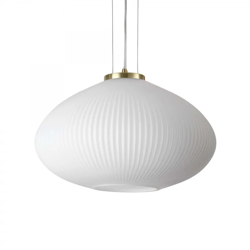 Legkelendőbb Ideal Lux 285191 mennyezeti függőlámpa Plisse Sp1 1x60W E27 - sárgaréz, fehér