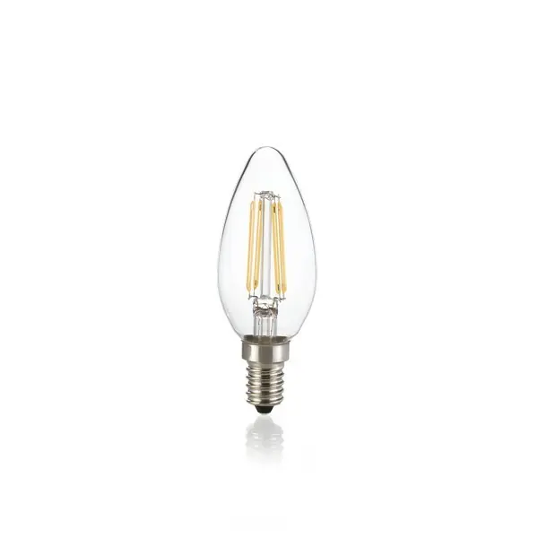 Ideal Lux 188928 LED izzó Filament B35 1x4W E14 320lm 3000K - szabályozható, átlátszó Gyors kiszállítás