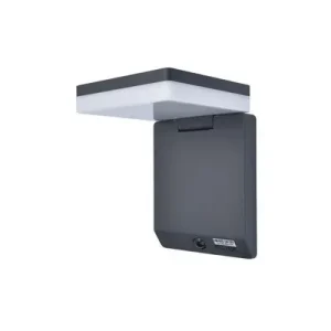 Biztonságos fizetés Lutec 6943101012 LED kültéri napelemes fali lámpa Moze 1x8W 1000lm 4000K IP44 - fekete