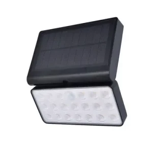Exkluzív ajánlat Lutec 6935501330 LED kültéri napelemes fali lámpa mozgásérzékelővel Tuda 1x8,5W 1000lm 2700-6500K IP44 - fekete