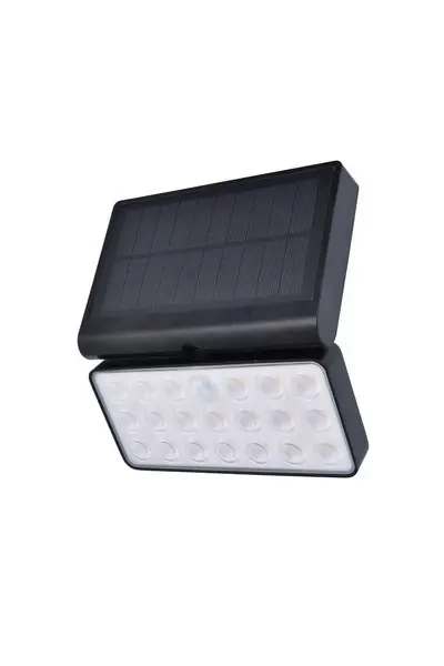 Exkluzív ajánlat Lutec 6935501330 LED kültéri napelemes fali lámpa mozgásérzékelővel Tuda 1x8,5W 1000lm 2700-6500K IP44 - fekete