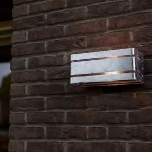 Biztonságos fizetés Lutec 5011602461 kültéri fali lámpa Vidar 1x40W E27 IP54 - ezüst