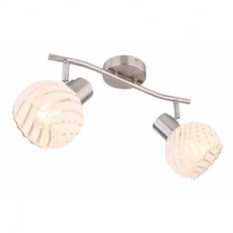 Outlet Globo 54025-2 mennyezetre szerelhető lámpa Willy 2x40W E27 - matt nikkel, fehér