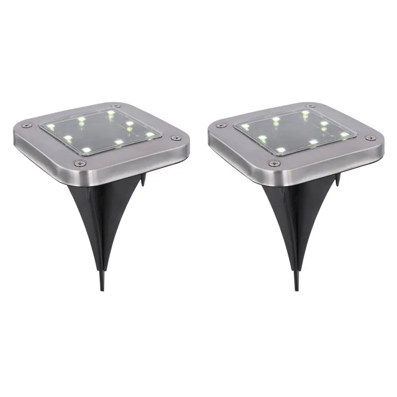 Globo 33414Q-2 LED kültéri napelemes lámpa 8x0,1W 6000K IP44 - 2 db-os készlet, fekete Alacsony ár