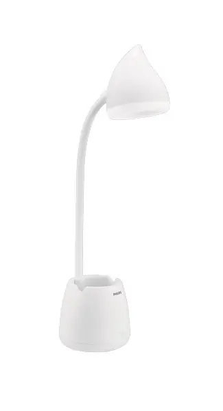 Philips 8719514443778 LED asztali érintőlámpa Hat 1x4W 80lm 3000-5700K - USB, szabályozható, mobiltelefon állvánnyal, fehér Prémium