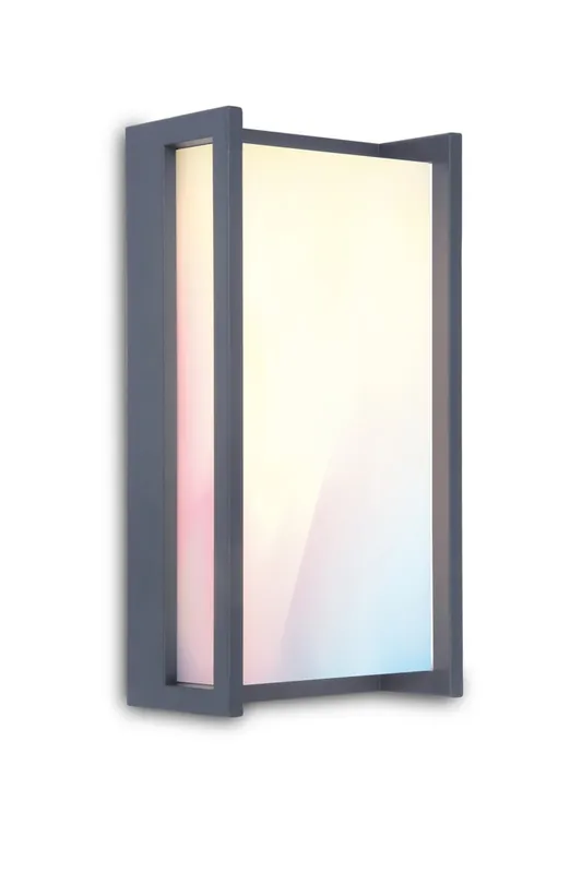 Végkiárusítás Lutec 5193004118 LED kültéri fali lámpa Qubo 1x16W 1000lm 2700-6500K RGB IP54 - szürke